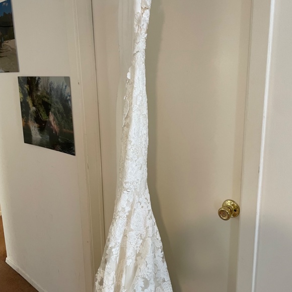 Pronovias RUA Wedding Gown: professionally cleaned,mermaid, sheer back. Size 12 - Picture 12 of 15